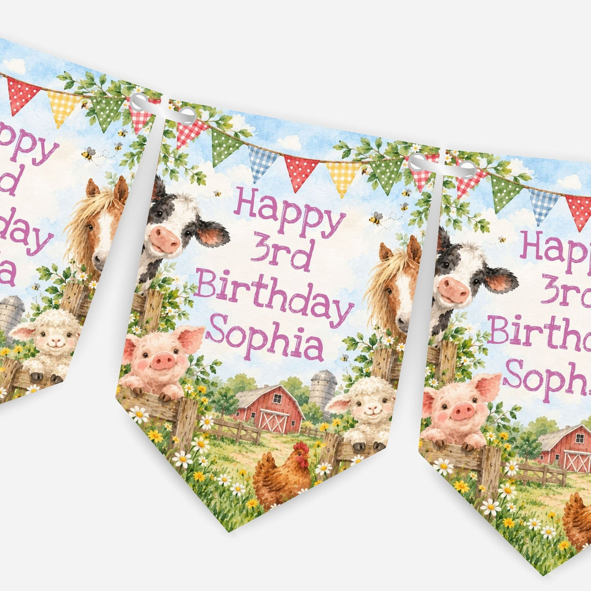 Farming Birthday Party Bunting - B331