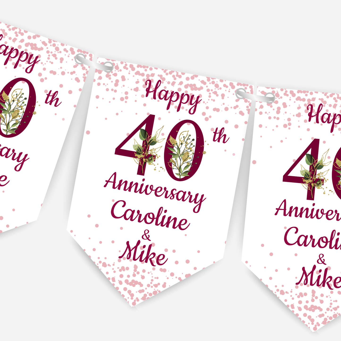 Ruby Wedding Anniversary Bunting - B104