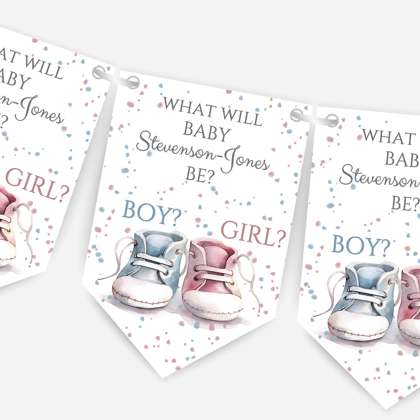 Modern Gender Reveal Bunting - B145