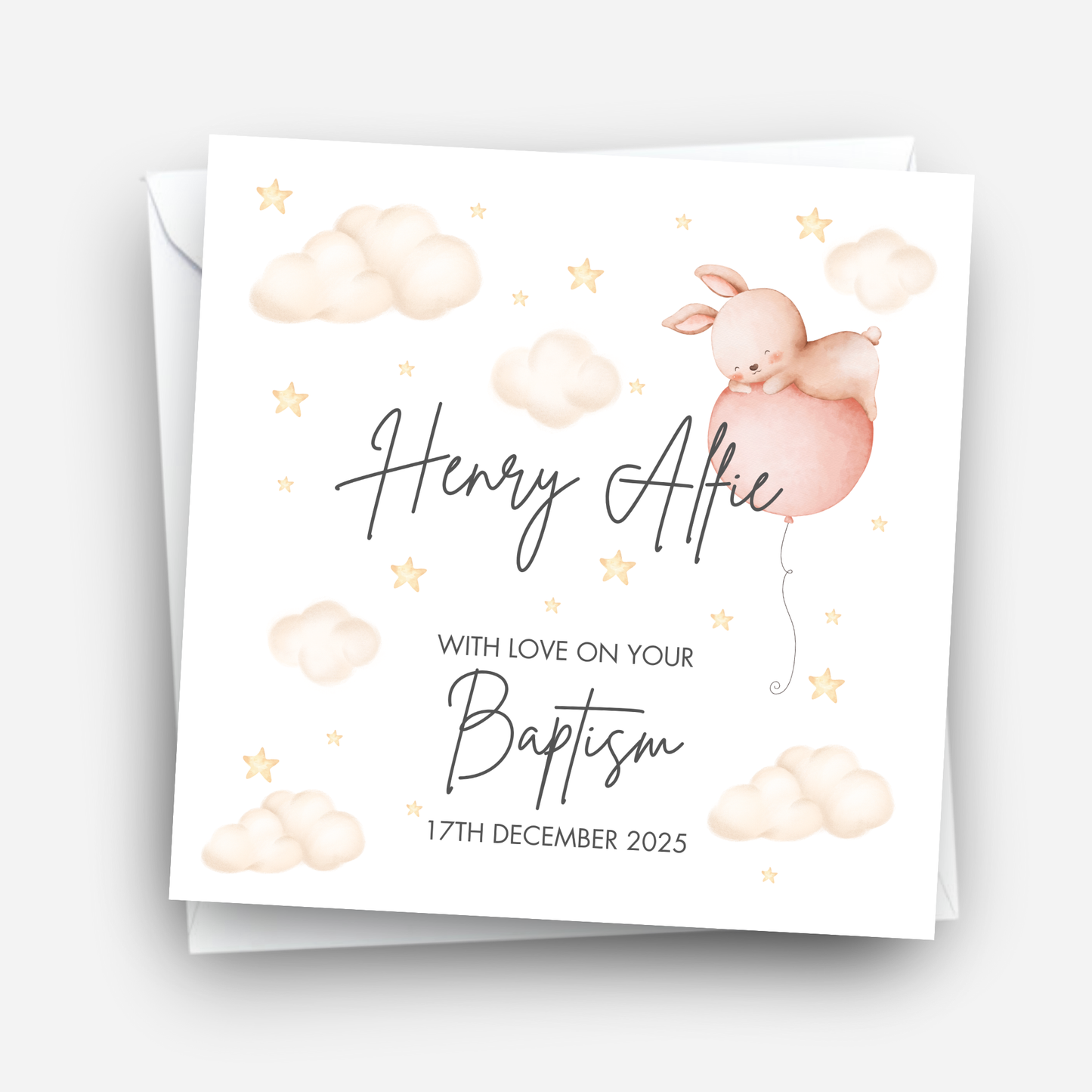 Christening & Baptism Cute Rabbit Card - C134