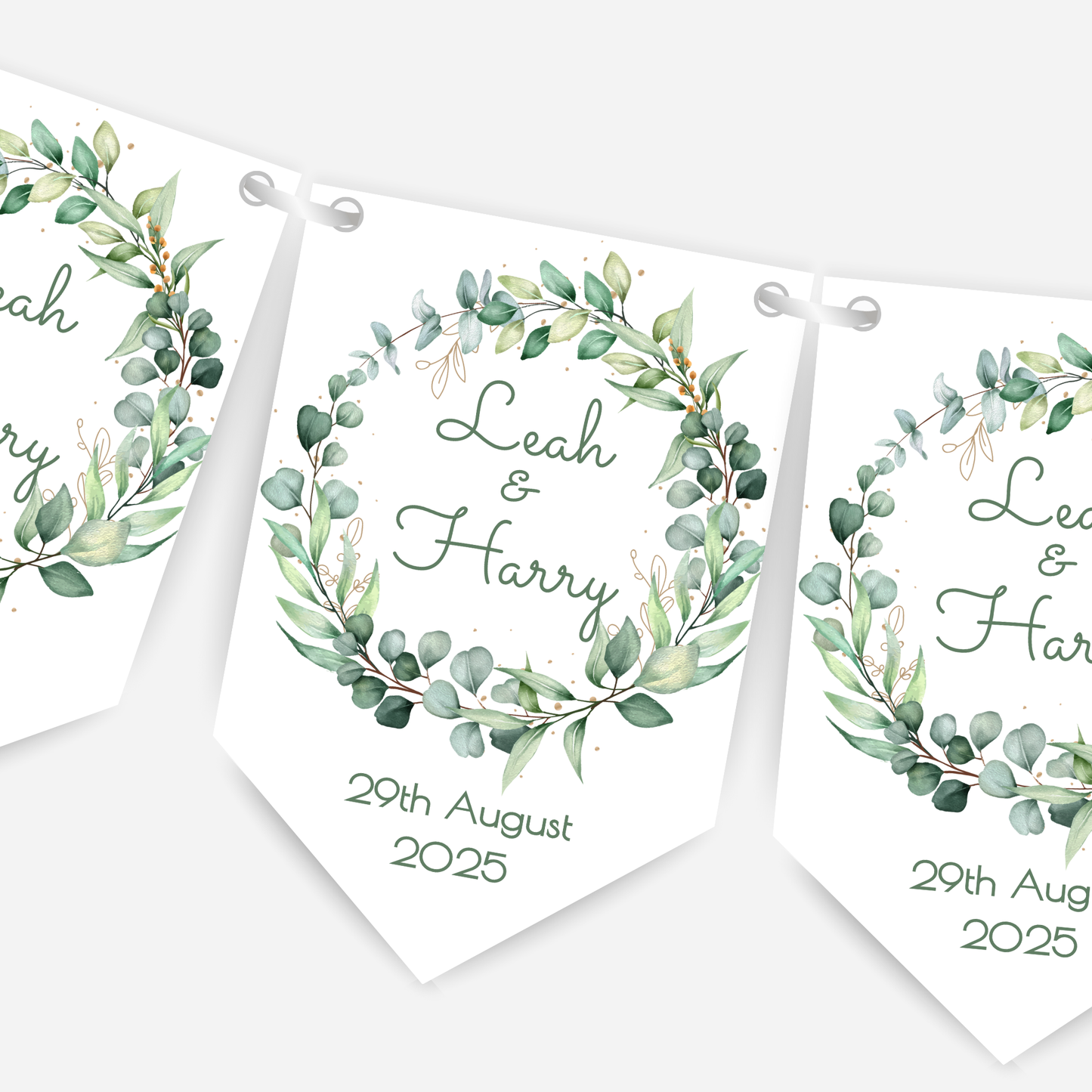 Engagement Or Wedding Greenery Bunting - B105