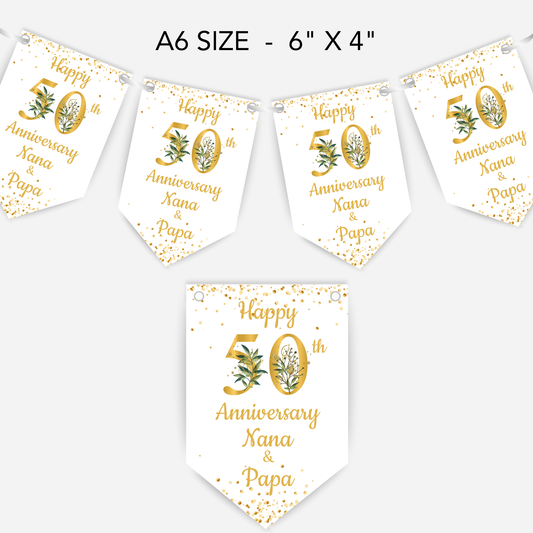 Golden Wedding Anniversary Smaller Bunting - S102