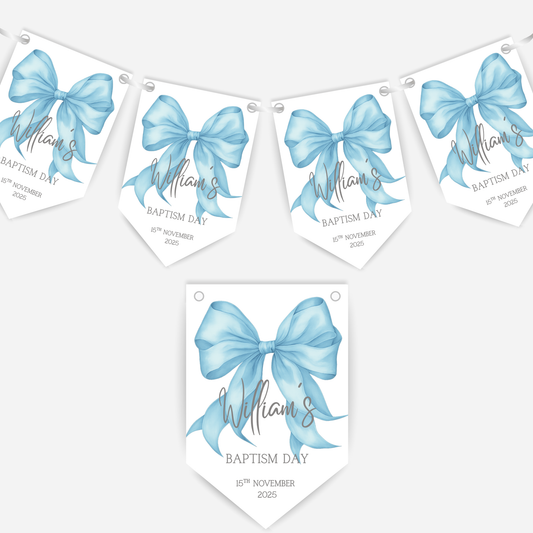 Christening or Baptism Bow Bunting - B159