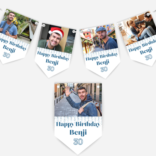 Birthday Photo Bunting in Blue - B279