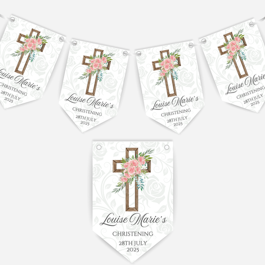 Christening or Baptism Cross Bunting - B108