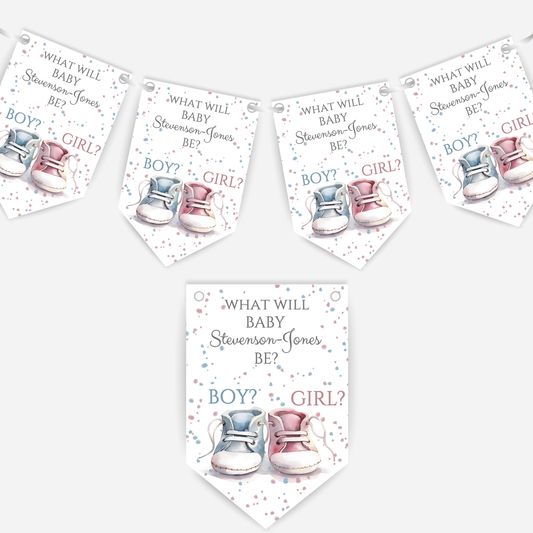 Modern Gender Reveal Bunting - B145