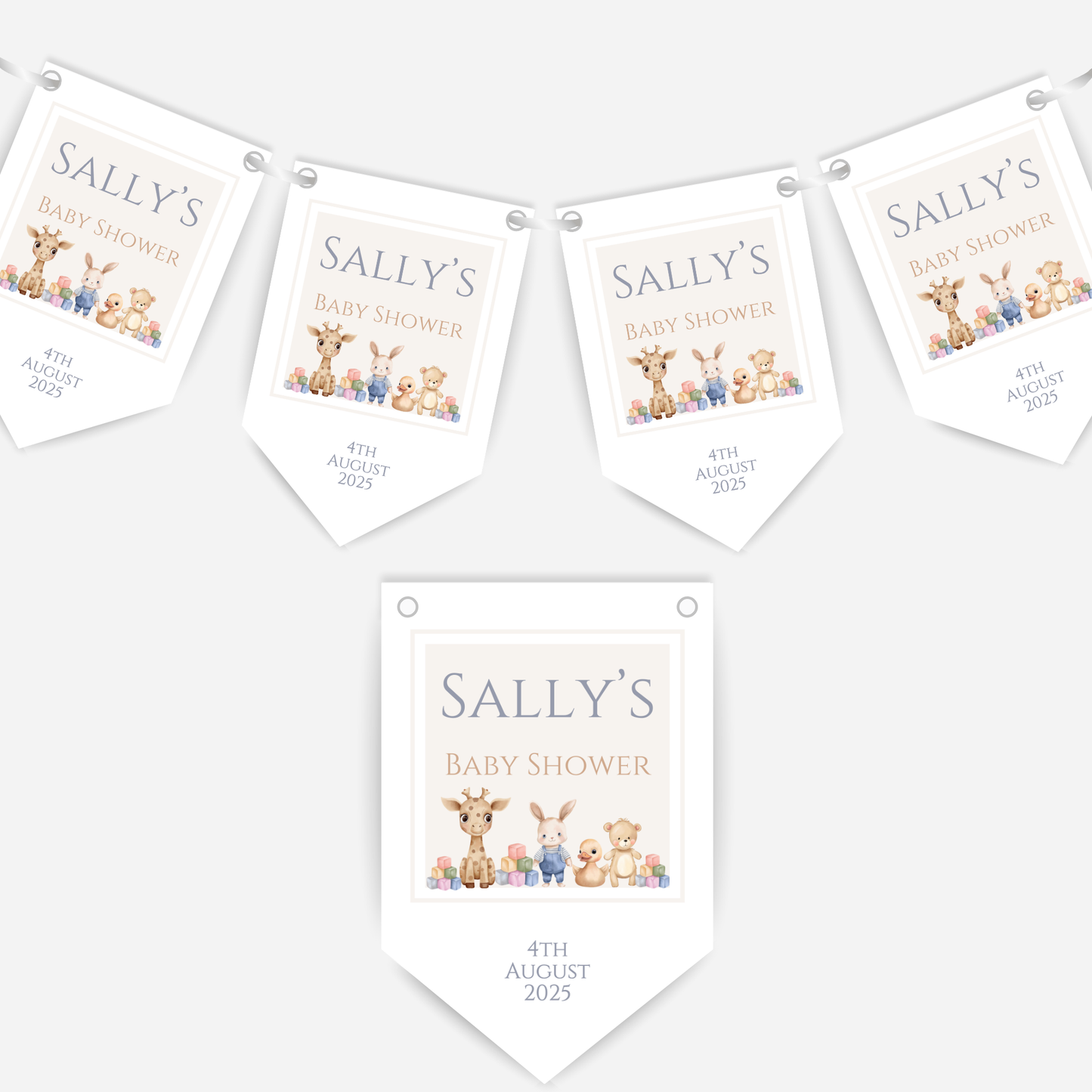 Cute Nursery Toys Baby Shower Bunting - B134