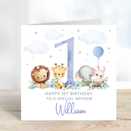 Any Age Cute Safari Animal Card - C126