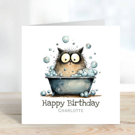 Cute Cat In The Bath - C574