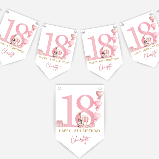 18th Or Any Age Birthday Bunting - B269