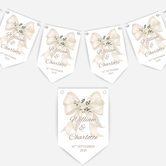 Engagement Or Wedding Bow Bunting - B162