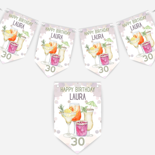 Cocktail Party Birthday Bunting - B140