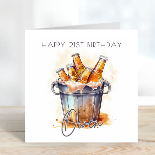 Beer Bucket Birthday Card - C159