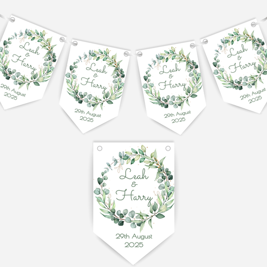 Engagement Or Wedding Greenery Bunting - B105