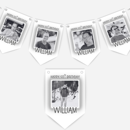Black & White Birthday Photo Bunting - B304