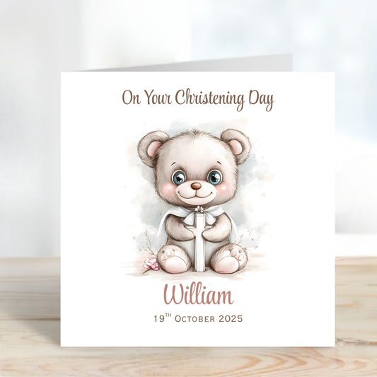 Christening or Baptism Teddy Card - C544