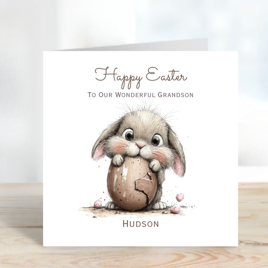 Easter Card With A Cute Bunny Design - C814