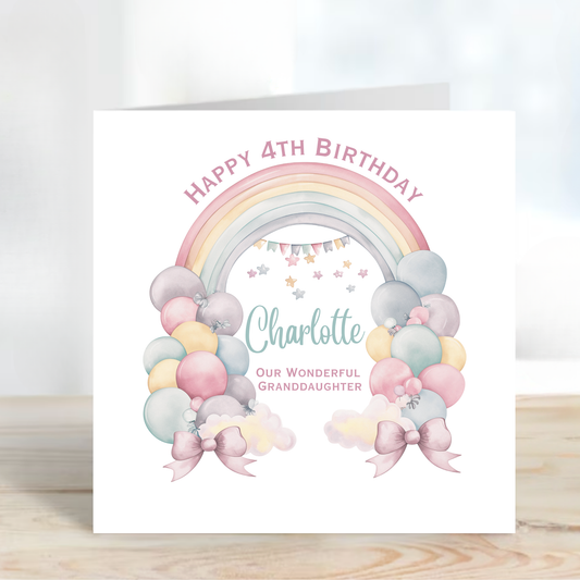 Rainbow and Balloons Birthday Card - C606