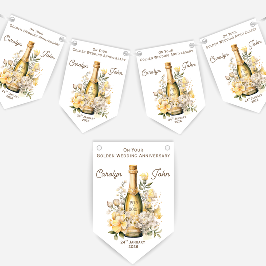 Golden Wedding Anniversary Bunting - B230