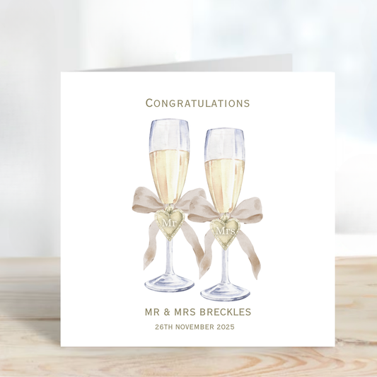 Mr & Mrs Champagne Glasses - C673