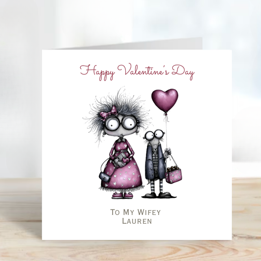 Valentine’s Day Quirky Couple Card - C709