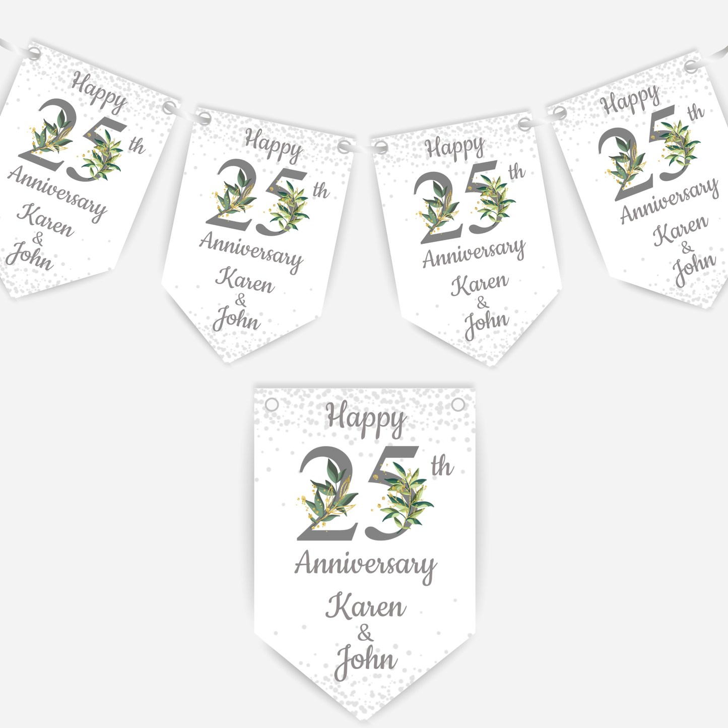 Silver Wedding Anniversary Bunting - B103
