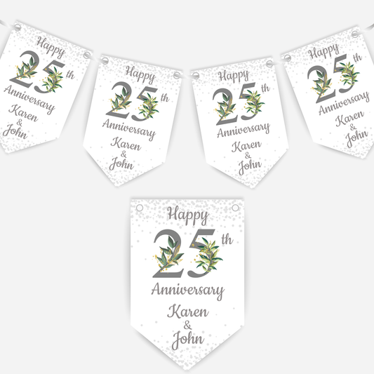 Silver Wedding Anniversary Bunting - B103