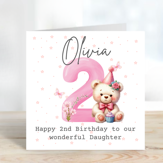 Cute Teddy Number Birthday Card - C143