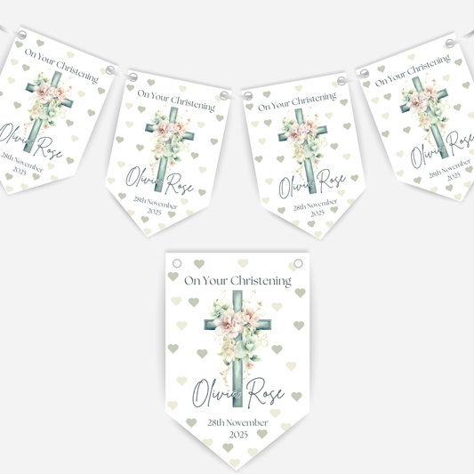 Christening or Baptism Cross Bunting - B160