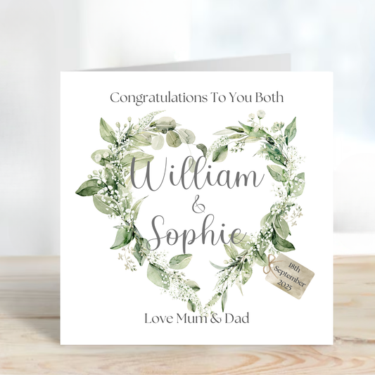 Heart Wedding or Engagement Card - C115