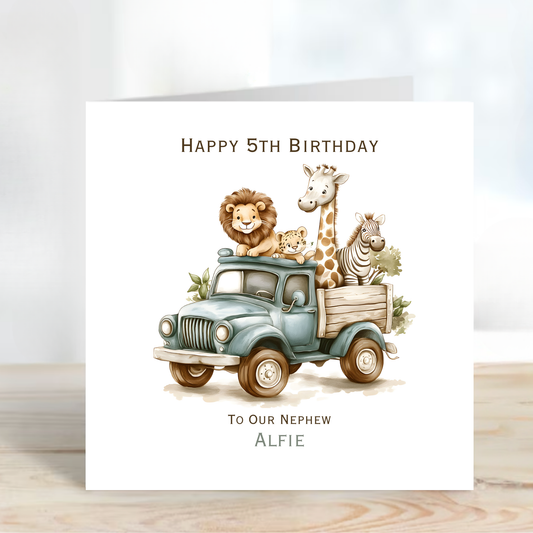 Safari Animal Birthday Card - C594