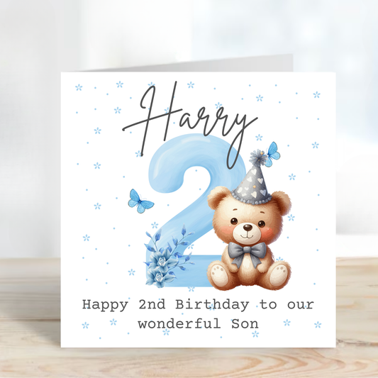 Cute Teddy Number Birthday Card - C144