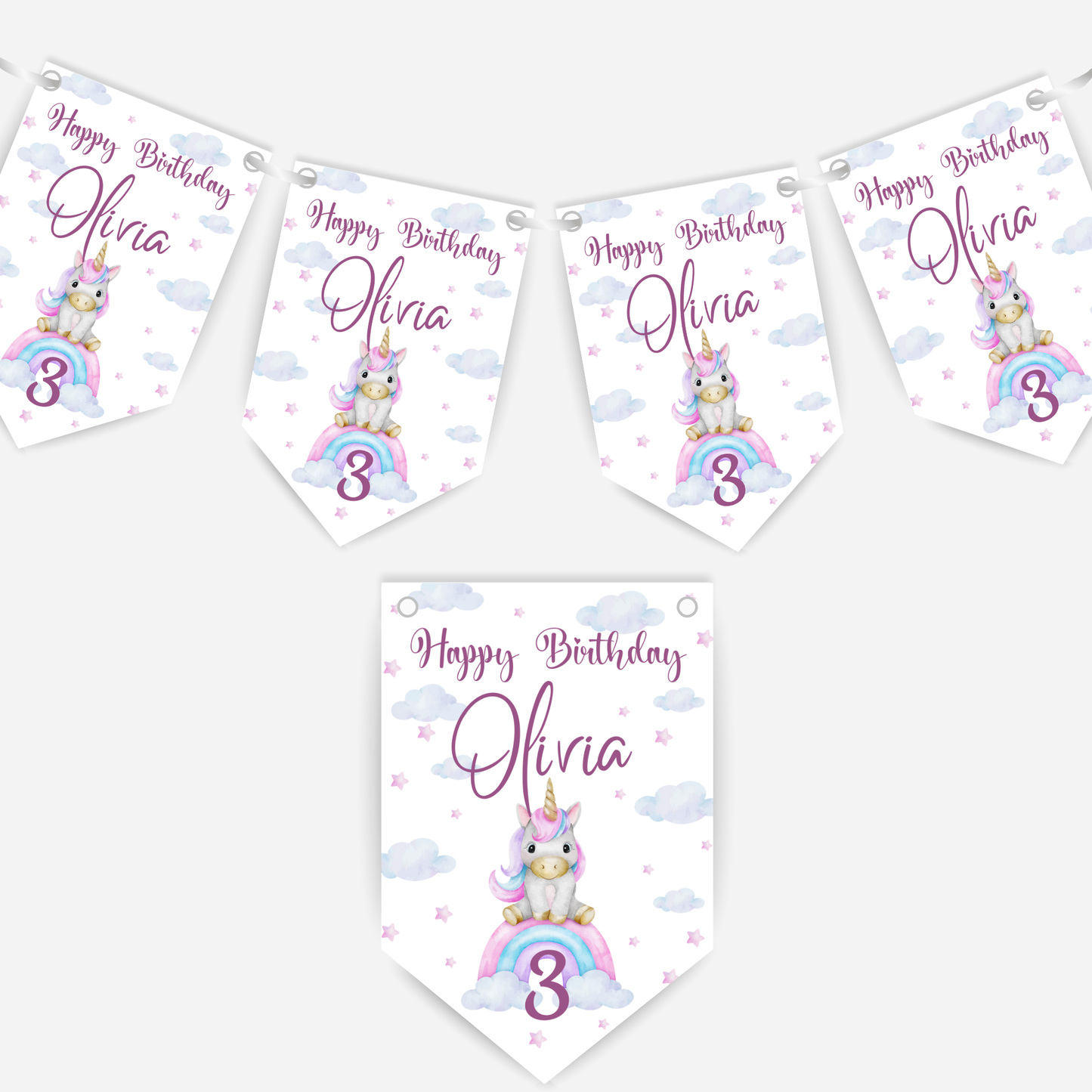 Cute Unicorn Bunting - B115