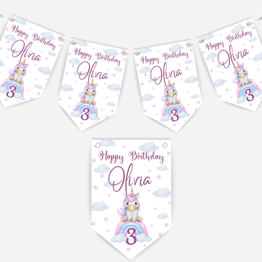 Cute Unicorn Bunting - B115