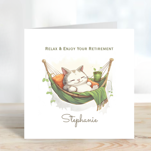 Cute Cat Retirement Card - C694