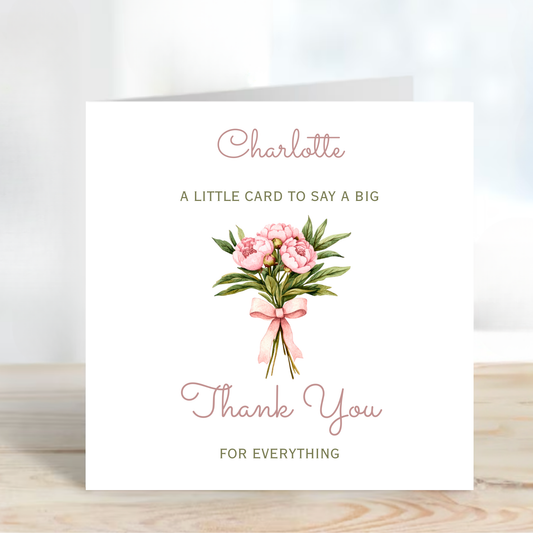 Thank You Card With Flowers - C822