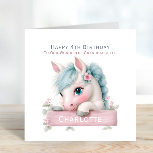 Cute Pony Birthday Card - C588