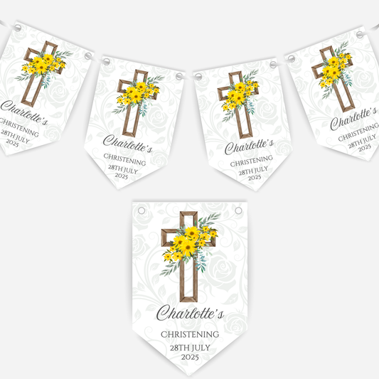 Christening or Baptism Cross Bunting - B116