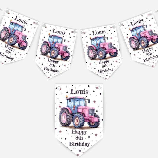 Red Tractor Theme Bunting - B127