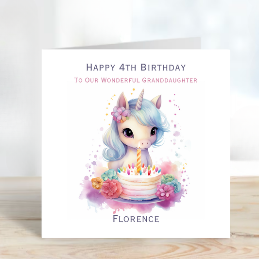 Cute Unicorn Birthday Card - C595