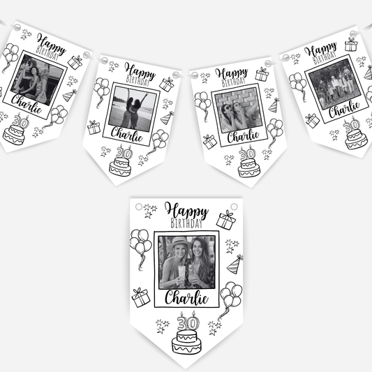 Doodle & Fun Birthday Photo Bunting - B190
