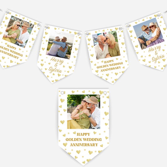 Golden Wedding Anniversary Photo Bunting - B181