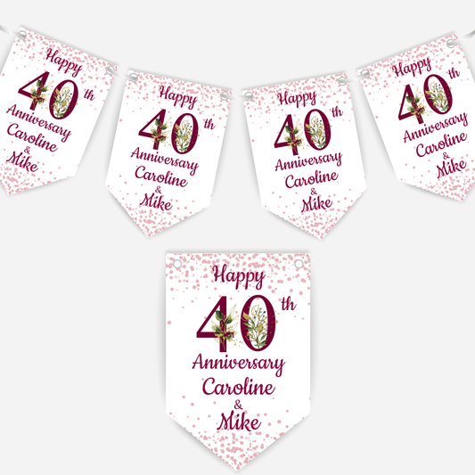 Ruby Wedding Anniversary Bunting - B104