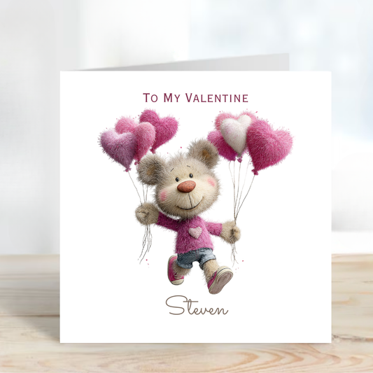 Valentine’s Day Card - Cute Teddy Design - C719