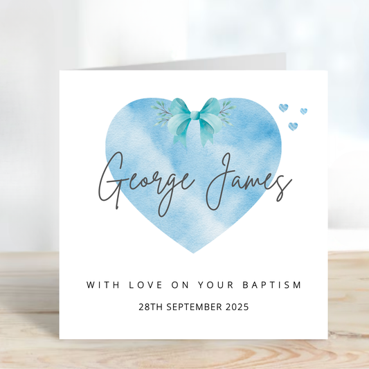 Christening & Baptism Heart Card - C108