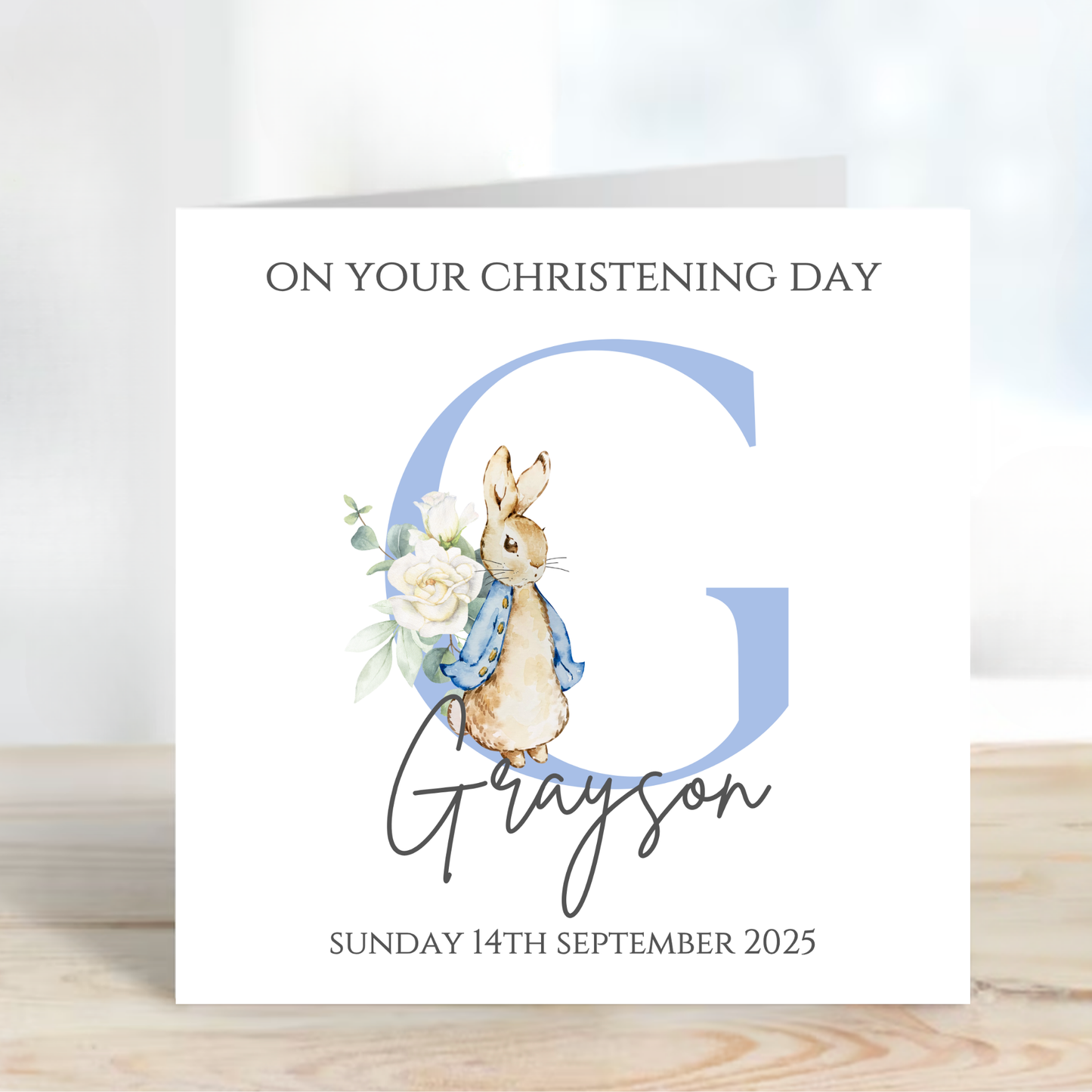 Initial Christening or Baptism Card - C136