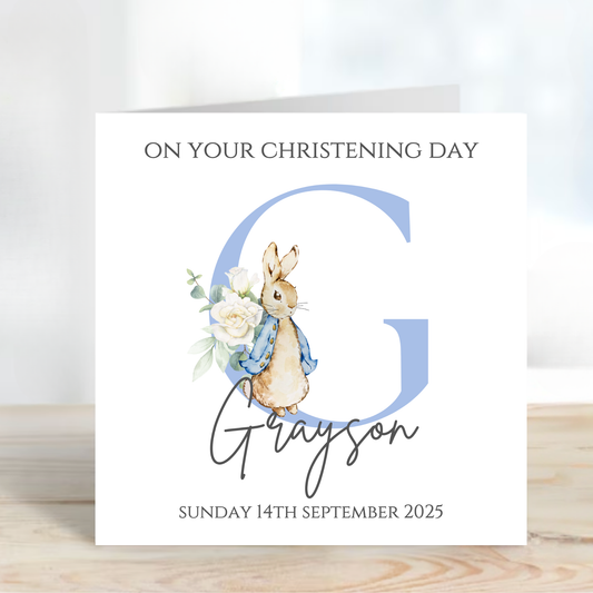 Initial Christening or Baptism Card - C136