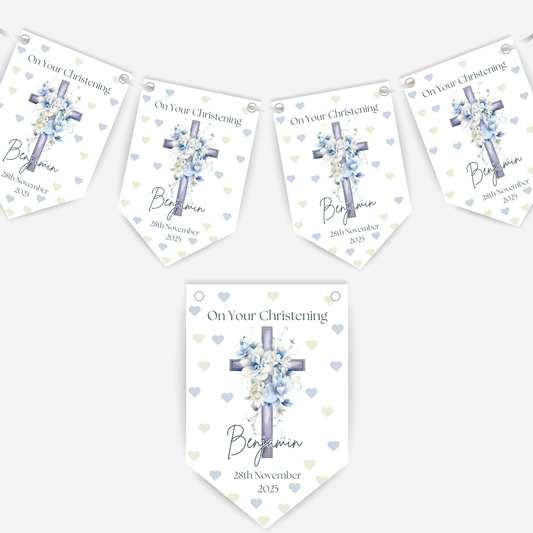 Christening or Baptism Cross Bunting - B161