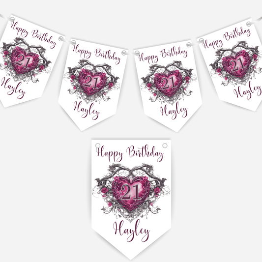 Gothic Style Heart Bunting - B210