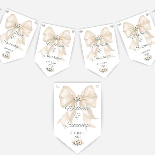 Engagement Or Wedding Bow Bunting - B291